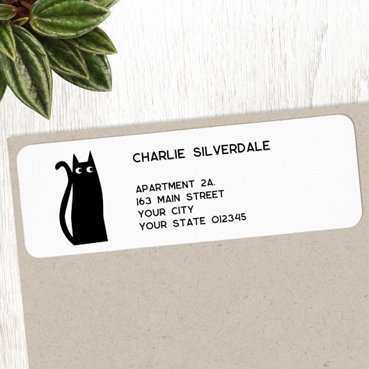 Étiquette Adresse de retour du chat noir