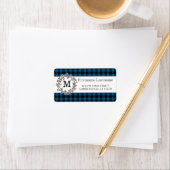 Étiquette Adresse de retour du chèque de pays bleu personnal (En situation)