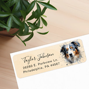 Étiquette Adresse de retour du chien berger australien