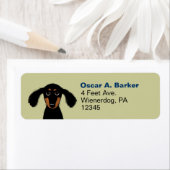 Étiquette Adresse de retour du chien de Dachshund mignet Lon (En situation)