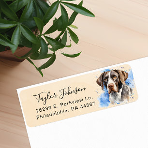 Étiquette Adresse de retour du chien pointer allemand à poil