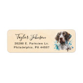 Étiquette Adresse de retour du chien pointer allemand à poil (Devant)