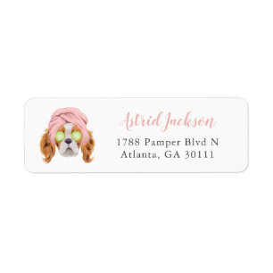 Étiquette Adresse de retour du chien Spa mignon