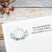 Étiquette Adresse de retour du Citrouille blanc élégant