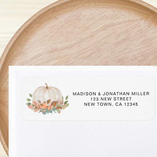 Étiquette Adresse de retour du Citrouille d'automne