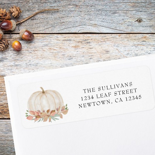 Étiquette Adresse de retour du Citrouille d'automne