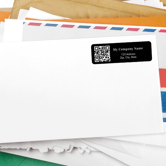 Étiquette Adresse de retour du code qr de l'entreprise blanc