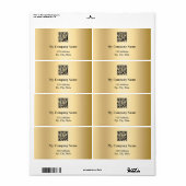 Étiquette Adresse de retour du code QR de l'entreprise Gold (Feuille entière)