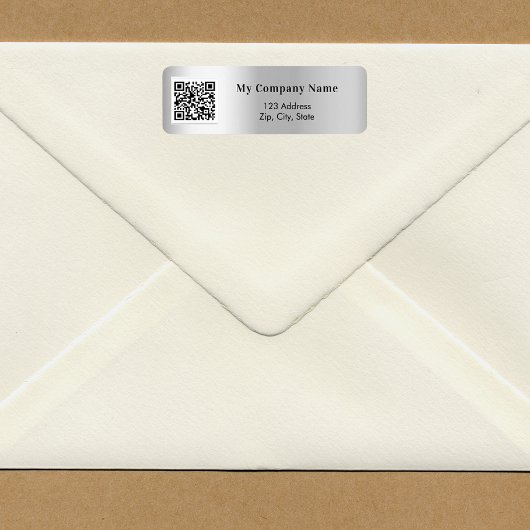 Étiquette Adresse de retour du code qr de l'entreprise Silve