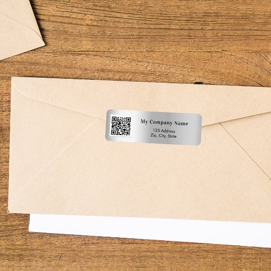 Étiquette Adresse de retour du code qr de l'entreprise Silve