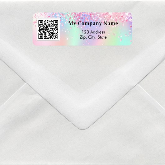 Étiquette Adresse de retour du code qr d'entreprise rose