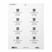Étiquette Adresse de retour du code qr noir blanc affaires (Feuille entière)