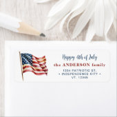 Étiquette Adresse de retour du drapeau américain 4 juillet (En situation)