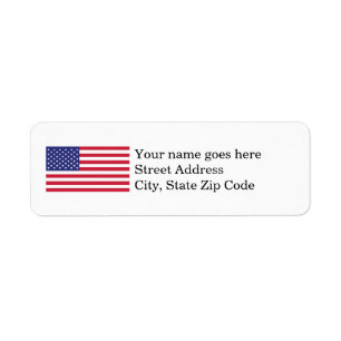 Étiquette Adresse de retour du drapeau américain patriotique