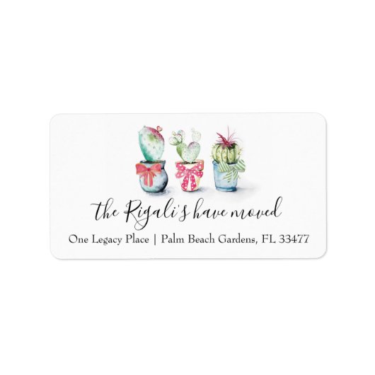 Étiquette Adresse de retour du Faire-part de déplacement de (Devant)