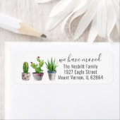 Étiquette Adresse de retour du Faire-part de déplacement de  (En situation)