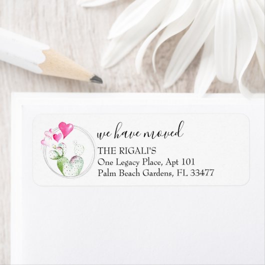 Étiquette Adresse de retour du Faire-part de déplacement de (En situation)