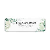 Étiquette Adresse de retour du feuillage rose succulent vert (Devant)