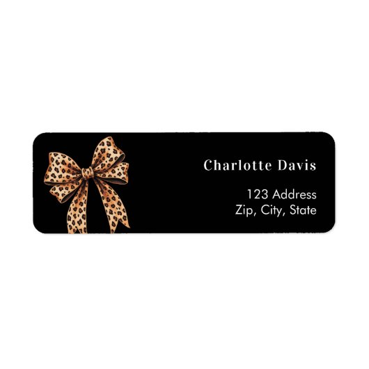 Étiquette Adresse de retour du léopard noir (Devant)