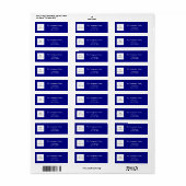Étiquette Adresse de retour du logo commercial bleu marine (Feuille entière)