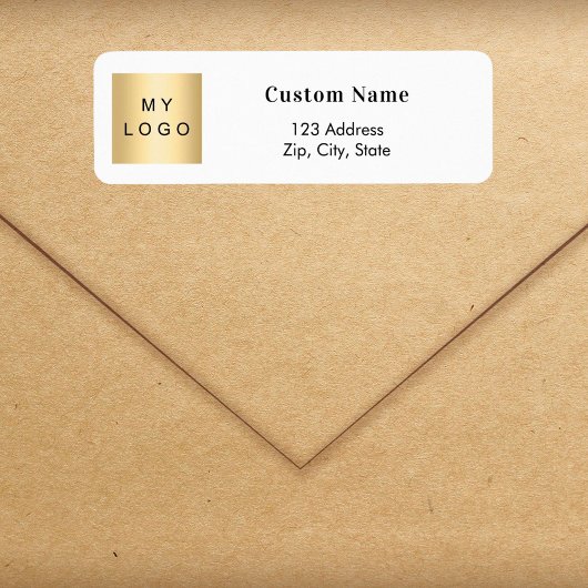 Étiquette Adresse de retour du logo commercial couleur marqu