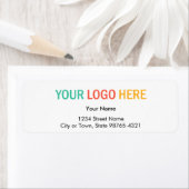 Étiquette Adresse de retour du logo commercial de l'entrepri (En situation)