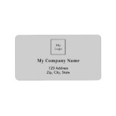 Étiquette Adresse de retour du logo commercial gris clair (Devant)