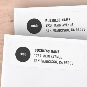 Étiquette Adresse de retour du logo commercial simple