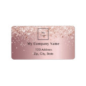 Étiquette Adresse de retour du logo de l'entreprise rose pâl (Devant)