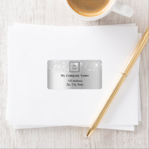 Étiquette Adresse de retour du logo de l'entreprise Silver