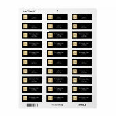 Étiquette Adresse de retour du logo d'entreprise blanc noir (Feuille entière)