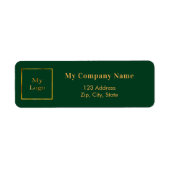Étiquette Adresse de retour du logo Emerald green business (Devant)