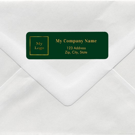 Étiquette Adresse de retour du logo Emerald green business