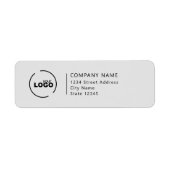 Étiquette Adresse de retour du logo professionnel gris (Devant)