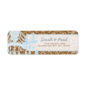 Étiquette Adresse de retour du lustre Brown et bleu (Devant)