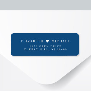 Étiquette Adresse de retour du Mariage bleu élégant