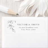 Étiquette Adresse de retour du mariage botanique d'élégance  (En situation)