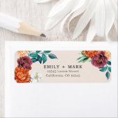 Étiquette Adresse de retour du mariage de automne d'ivoire o (En situation)