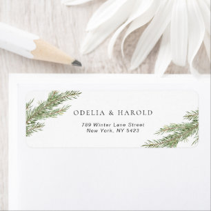 Étiquette Adresse de retour du Mariage de la branche de pin