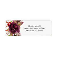 Adresse de retour du mariage de la florale de Mars
