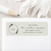 Étiquette Adresse de retour du Mariage de monogramme géométr (En situation)