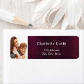 Étiquette Adresse de retour du mariage de photos de Bourgogn (En situation)