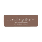 Étiquette Adresse de retour du Mariage de rouille de script (Devant)