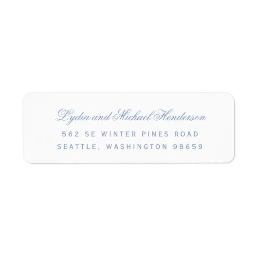 Étiquette Adresse de retour du Mariage de script (Devant)