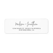 Étiquette Adresse de retour du Mariage de script de police d (Devant)