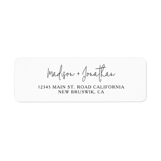 Étiquette Adresse de retour du Mariage de script de police d (Devant)