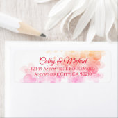 Étiquette Adresse de retour du mariage en fleurs de cerisier (En situation)