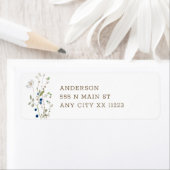 Étiquette Adresse de retour du mariage Fleur sauvage Petite (En situation)