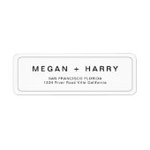 Étiquette Adresse de retour du Mariage frontalier minimal et (Devant)