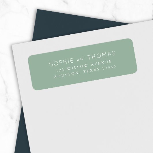 Étiquette Adresse de retour du Mariage Light Sage